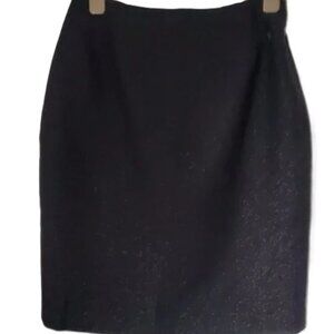 ELLEN TRACY Women's Light Wool Pencil Skirt Metallic Threads Slit Office Siren
